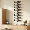Wall Mounted Wine Rack, 8 Tier Metal Wine Display Rack, Storage Holder for Kitchen, Black