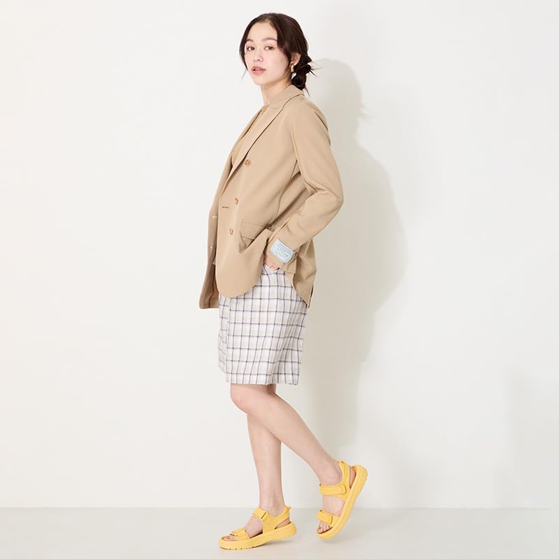 Sandale de damă cu talpă groasă și două barete, mărimi sport Oriental Traffic E, 51227, Galben, 23.0cm-23.5cm,