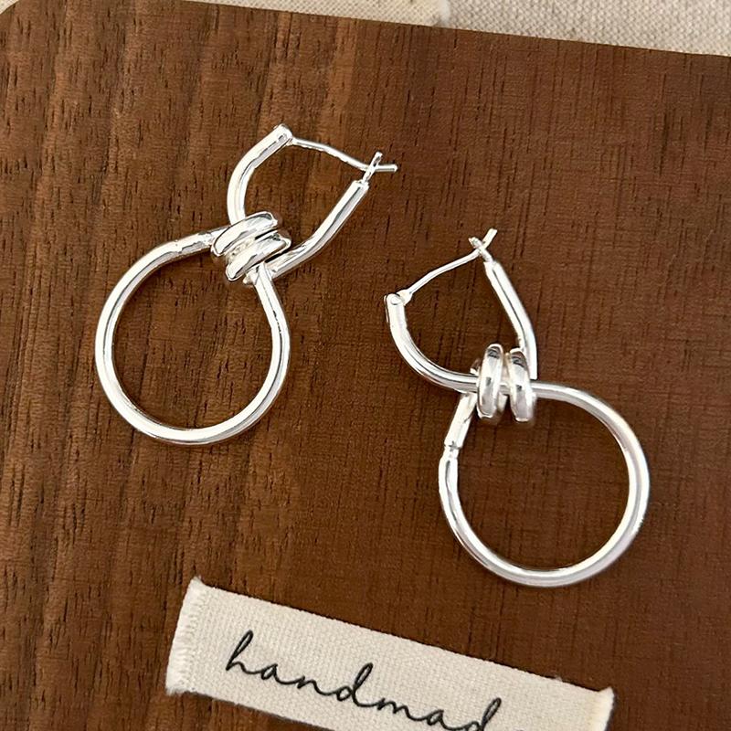 PONYKISS Серьги-кольца геометрические витые из стерлингового серебра с покрытием 18 карат для женщин Модные个性 Fine Аксессуары