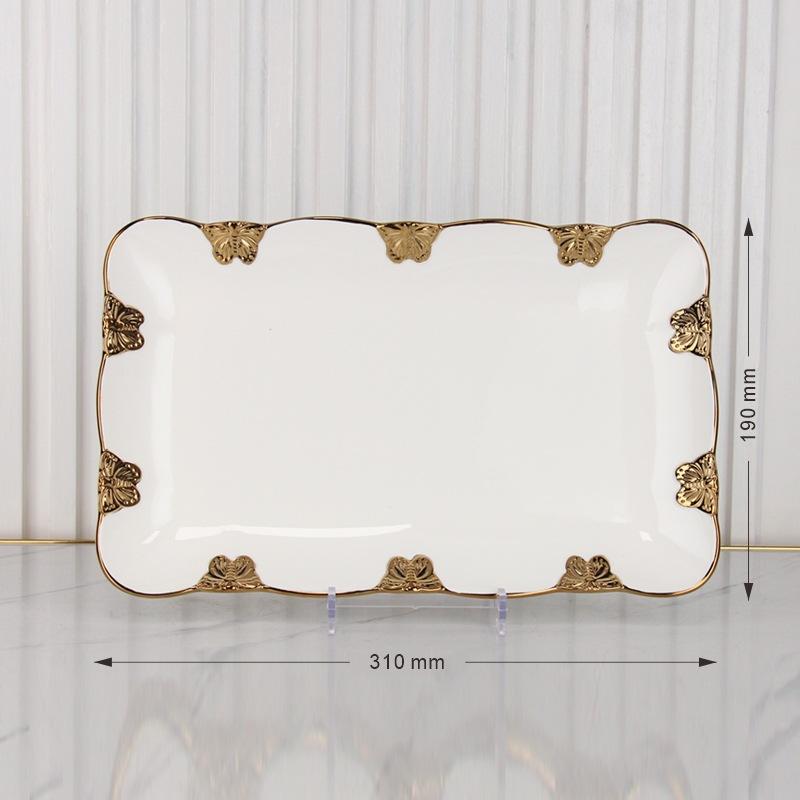 Butterfly Ceramic Dining Plate Steak Plate Sushi Plates Fish Dish Soup Plates Dessert Bowl Cake Stand Snack Bowl Fruit Bowl Tray
