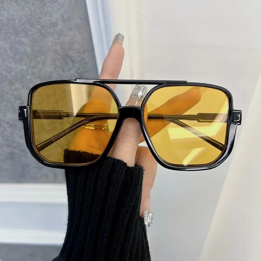 Designer Rectangle Sunglasses Women Men Trendy Brand Square Sun Glasses Female Male Big Frame Mirror Classic