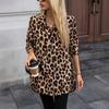 2026 Spring New Satin Leopard Print Long Sleeve Women's Blouse