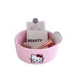 Pink Cat Cotton Rope Woven Desktop Storage Basket