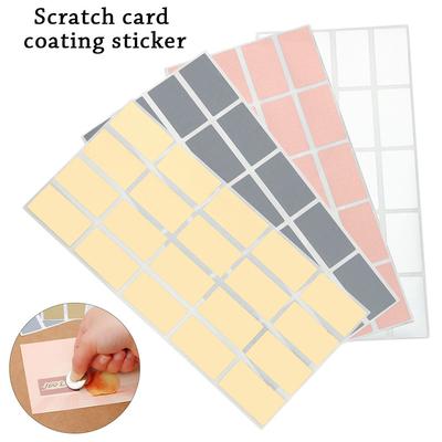 100PCS Gift Coating Sticker Rectangle Self-Adhesive Labels Scratch Off Stickers Activity Card Material Party Supplies