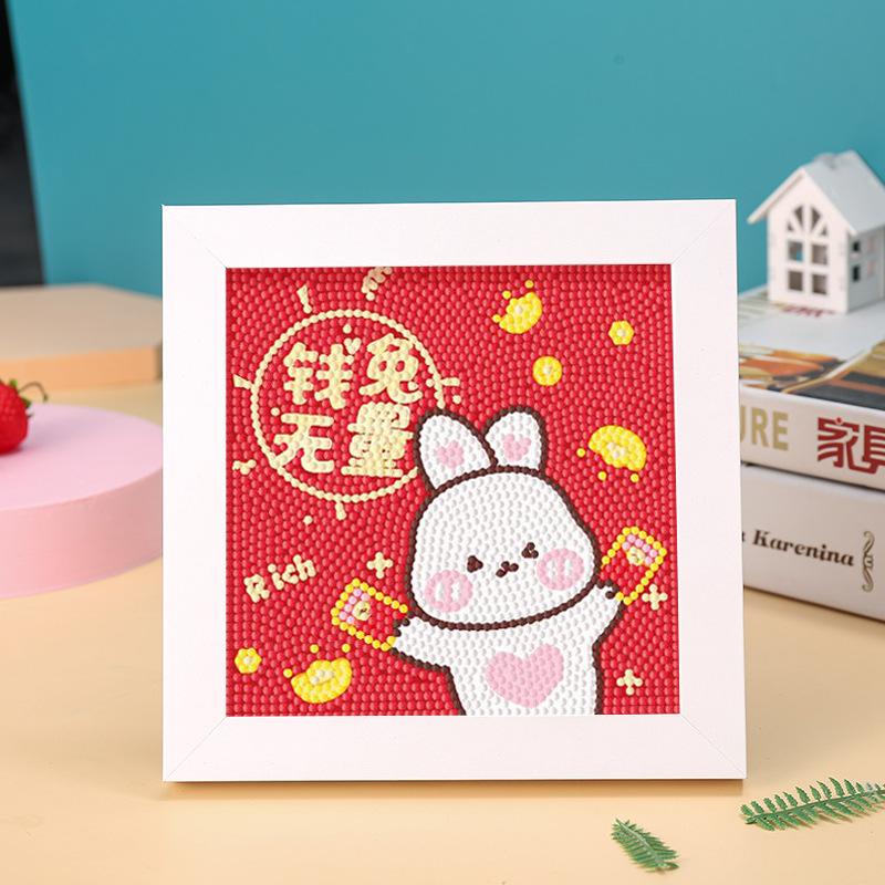Kids Full Drill 5D Diamond Painting Kit, Cartoon Animal Handmade Diy Diamond Paste Decor Art