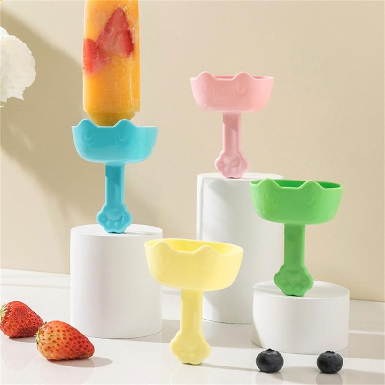 4pcs Spill Proof Ice Lollys Holder Cat Shaped Ice Cream Storage Rack for Kids