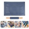 Kitchen Silicone Dough Baking Mat and Wooden Rolling Pin Set 1Set