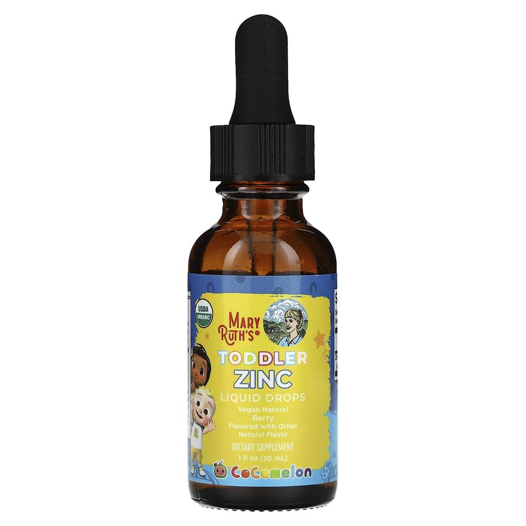 MaryRuth's Coco Melon, Toddler Zinc Liquid Drops, Ages 1-3, Berry, 1 Fl Oz (30 Ml)