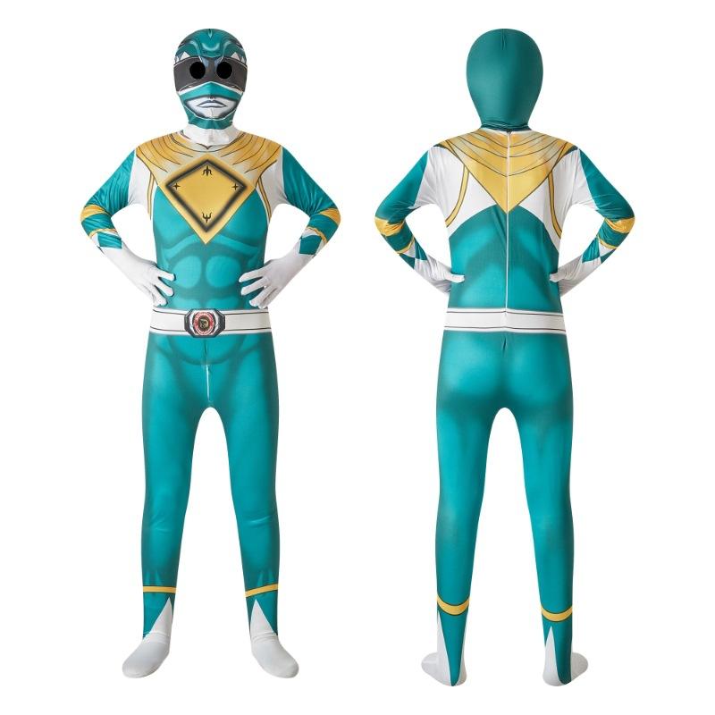 Kids Power Dinosaur Team Jumpsuit Mask Halloween Cosplay Costumes Boys Girls Halloween Party Zentai Rangers Role Playing Outfit