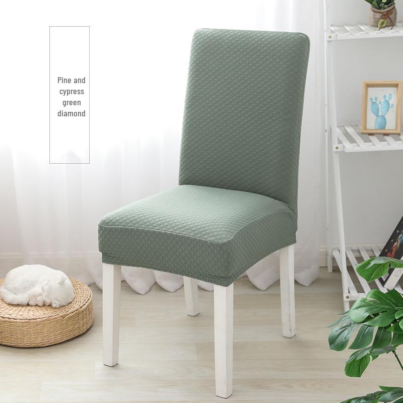 Thickened Jacquard Plaid Chair Cover - Stretchable, Solid Color, Modern Fit for Household or Restaurant.