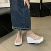 Comemore Summer Chunky Woman Slippers PVC Transparent Platform Wedges Slides Ladies Casual Outdoor Beach Sandals Shoes