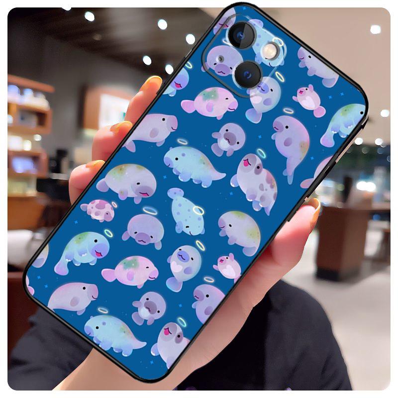 

Милый чехол с ламантином для iPhone 15 Pro Max 14 13 12 11 16 17 Pro Max mini 15 16 Plus 16e 17 Air Чехол для телефона iPhone 15