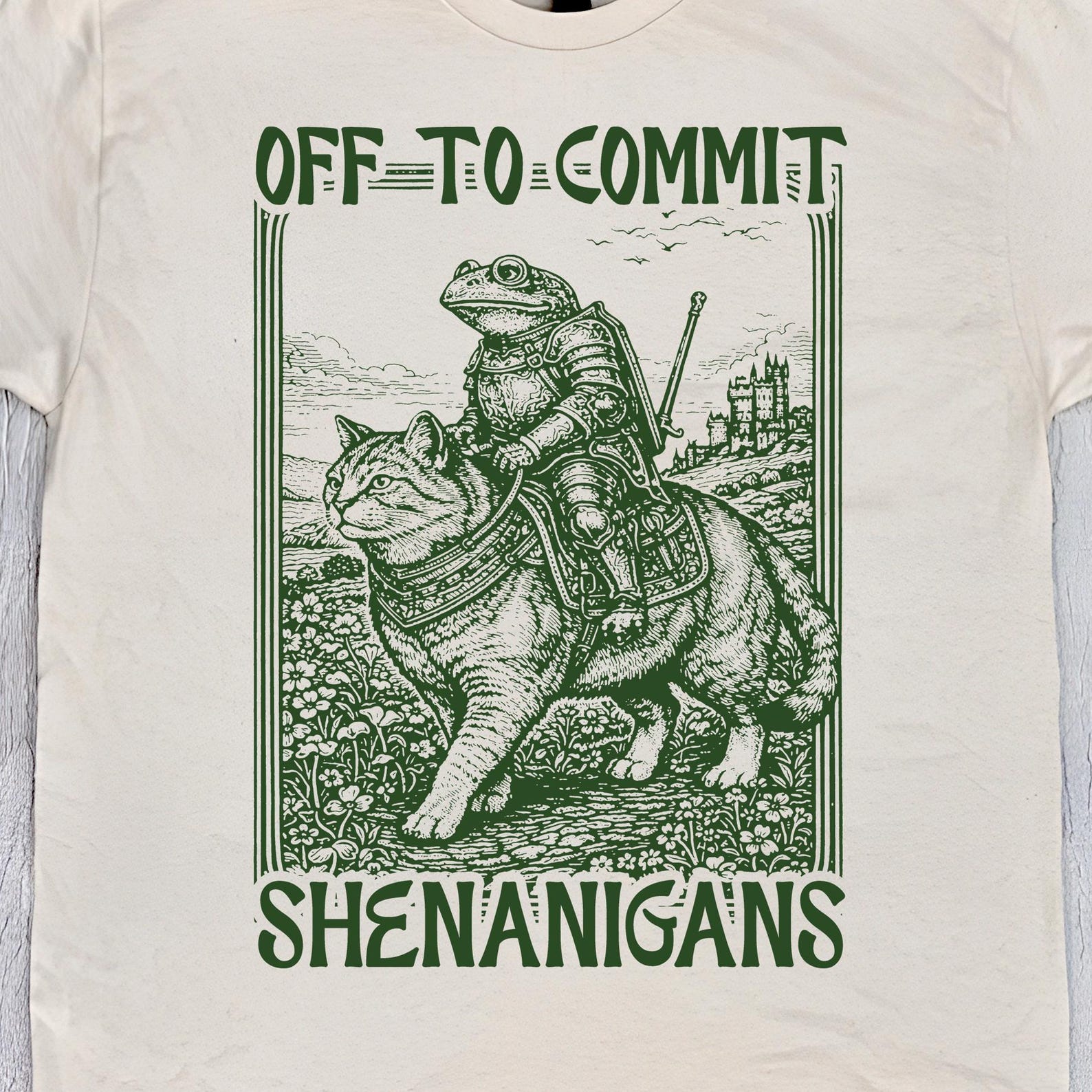 Off to Commit Shenanigans - Wizard Frog Shirt, Funny RPG Gamer Meme Shirt, Medieval Art Fantasy T-Shirt 3XL