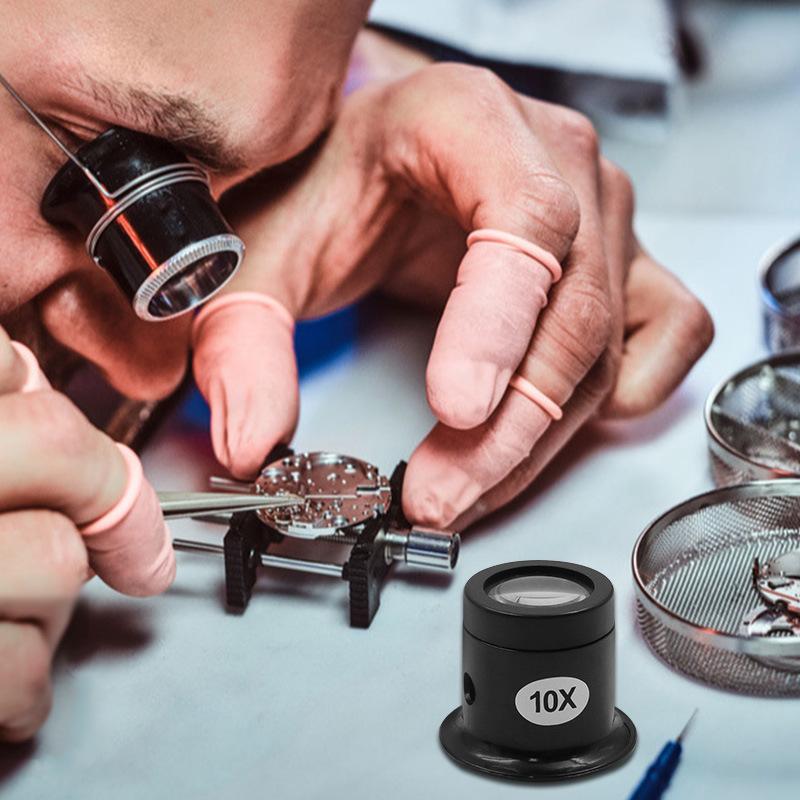 4pcs/set Monocular Magnifying Glass Watch Repair Eye Loupe Magnifiers 5X 10X 15X 20X Lens Jewelry Loupe Watchmaker Tool Kits