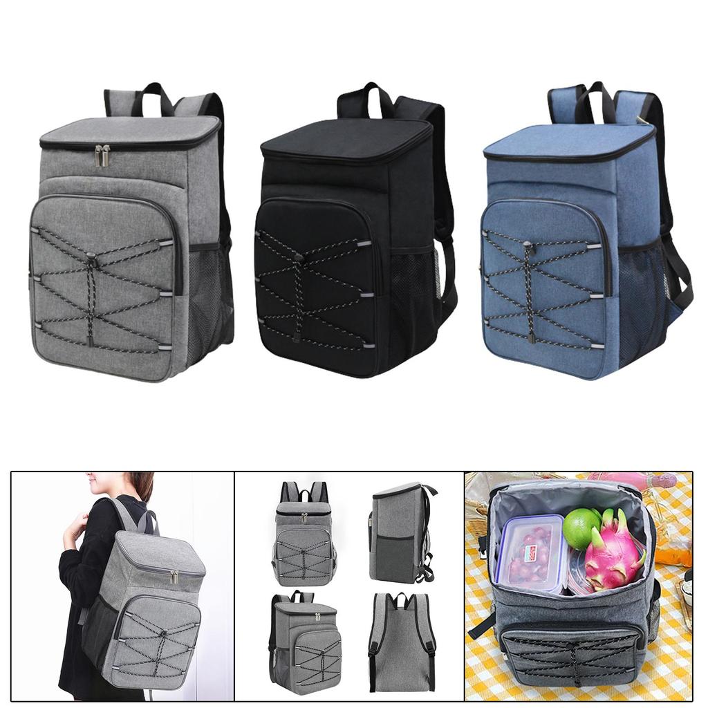 Thermal Bag Large Capacity Bag Mesh Pocket Lightweight Lunch Backpack for Hiking