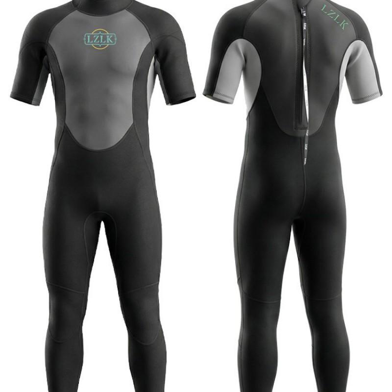 Muta da sub a maniche corte e gambe lunghe da uomo da 3 mm per immersioni, snorkeling, nuoto, sport acquatici in neoprene al cloroprene, traspirante, calda