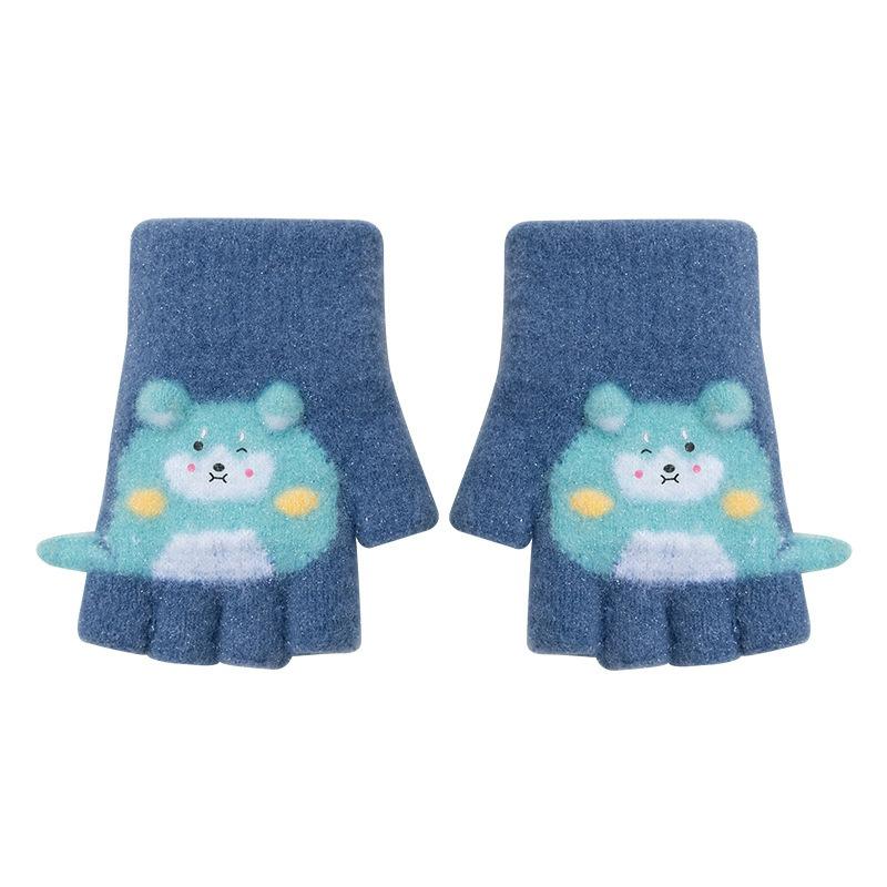 - Winter niedlich warm und kalt Kindergarten Jungen und Mädchen Wolle Tau halber Finger Kinder gestrickte Babyhandschuhe