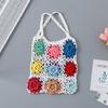 Country Style Crochet Shoulder Bag for Women Girl Knitted Handbag Colorful Tote Bag Travel Hobo Bag Shopping Dating Bag