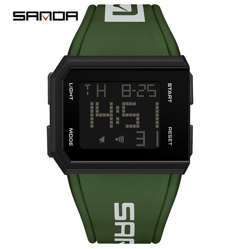 Sanda Sport Luminous Waterproof Casual Wristwatch for Students - Versatile Unisex Digital Timepiece