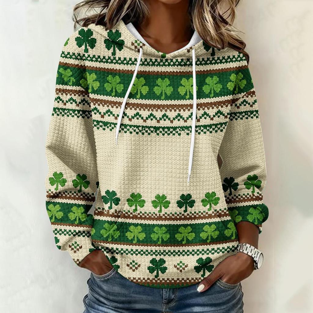 Women's printed loose-fitting long-sleeved blouse