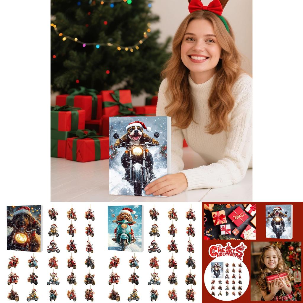 Christmas Dog Advent Calendar With Acrylic Decor For Holiday Gift Gifting