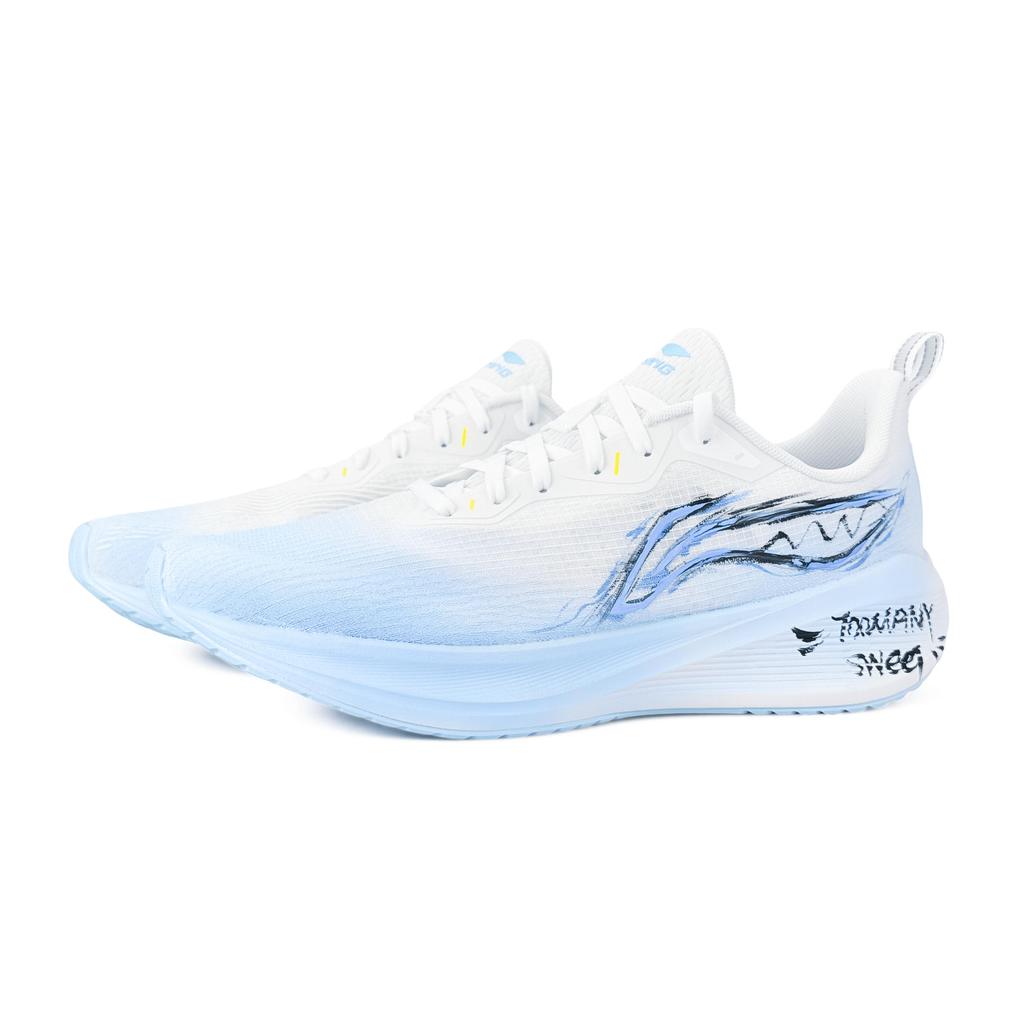 Li Ning Wuyue Dämpfung Atmungsaktiv Niedrig geschnitten Laufschuhe Herren Blau Weiß ARST003-1(Team537-)