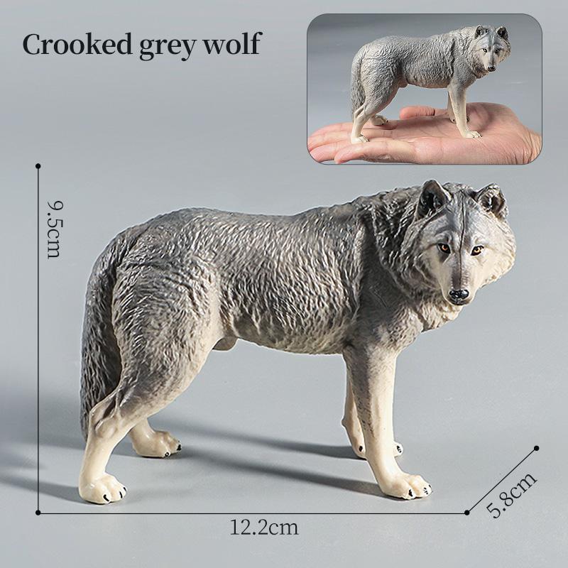 Educational Forest Animals Toy Figurines Set - Wolf Fox Hyena Realistic Jungle Zoo Animal Models Kids Christmas Gift