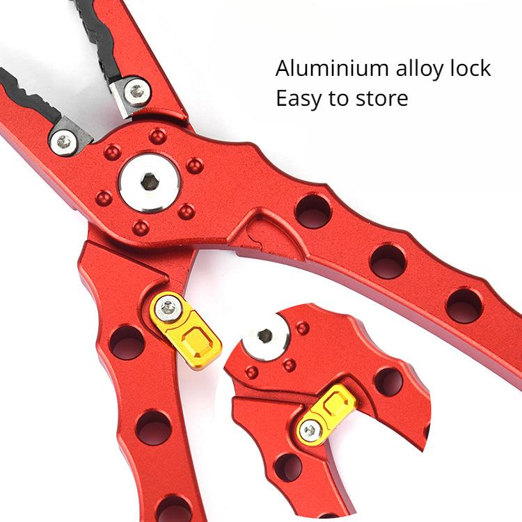 Aluminum Alloy Lure Pliers Controller Upper Ring Open Loop Cut Wire Clamp with Lock Fishing Clamp Fishing Tool