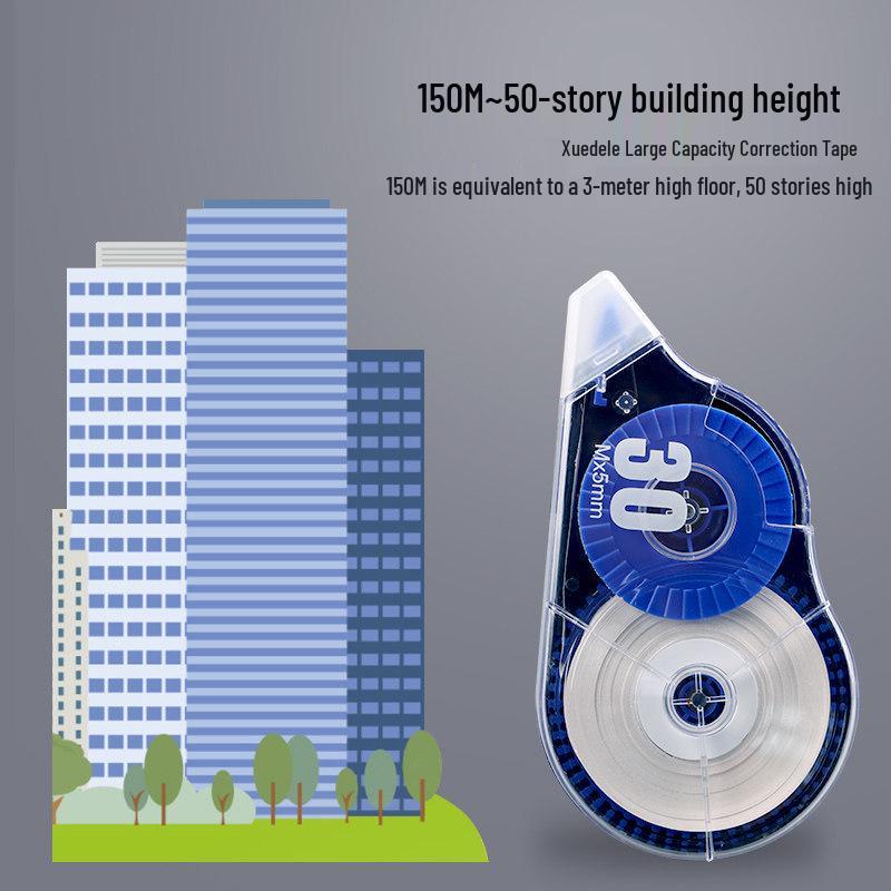 Correction Tape for Students, Drop-Proof, 30m, Large Capacity, Economical, Seamless, Smooth, Silent White-out.