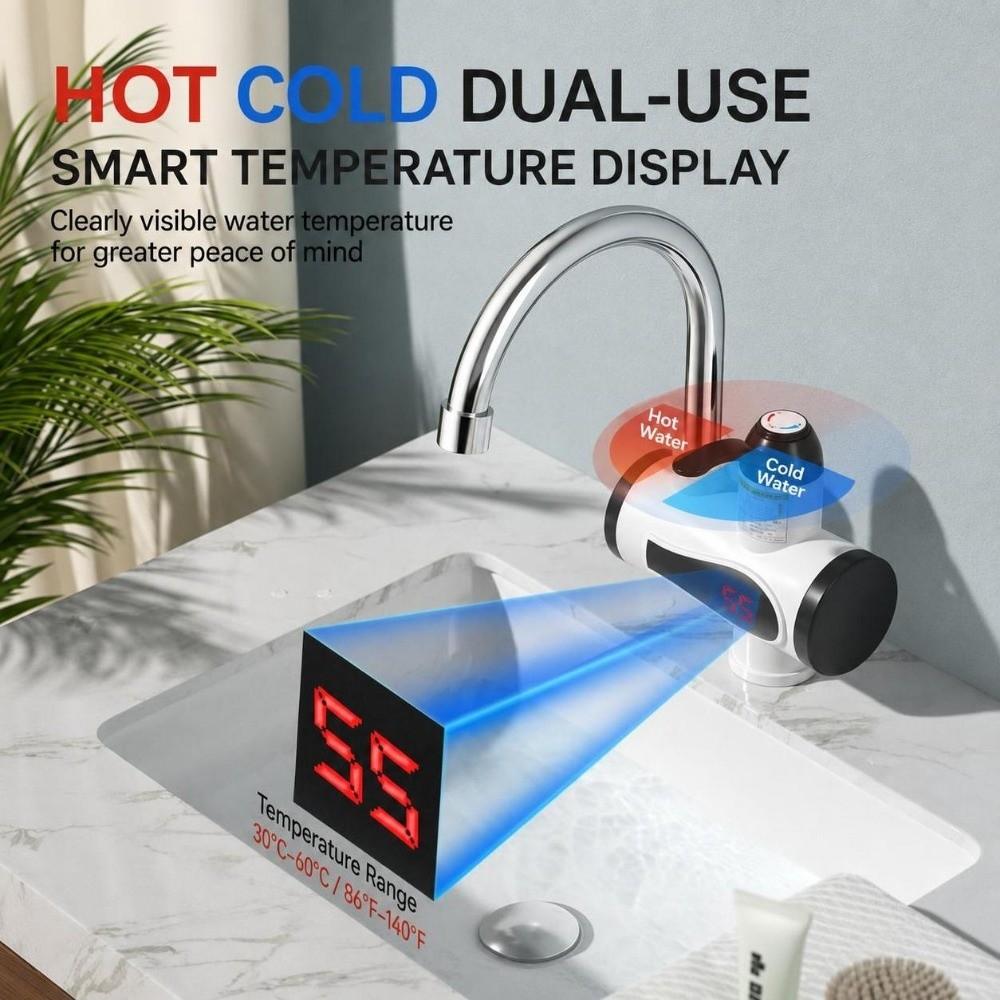 3000W Electric Water Heater Tap on-Demand Hot Water Kitchen Faucet Heater Household Use