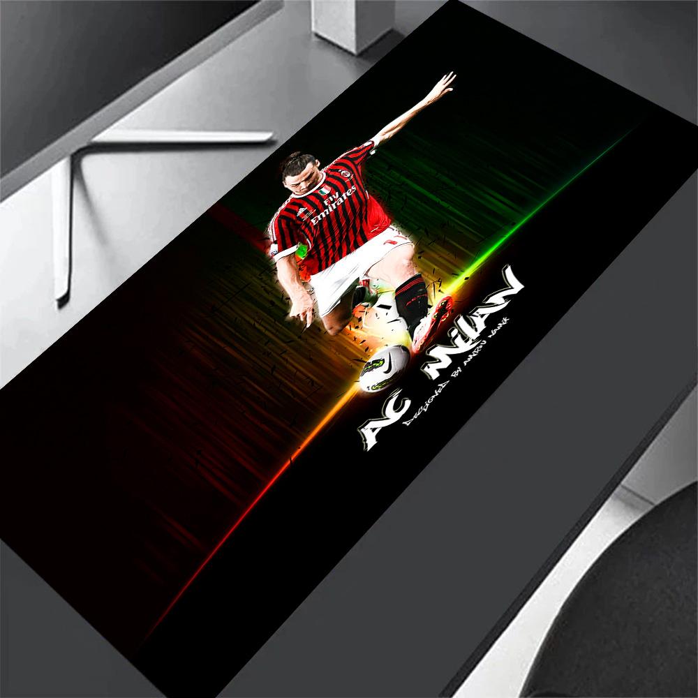 Ac Milan Soccer Star Gaming Mouse Pad Keyboard Mat Ultra-Long Desk Mat Non-Slip Rubber Bottom Office and Gaming Desk Decoration