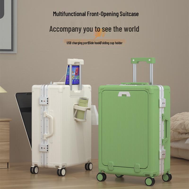 Traveler Business Suitcase with Front Access & USB Charging