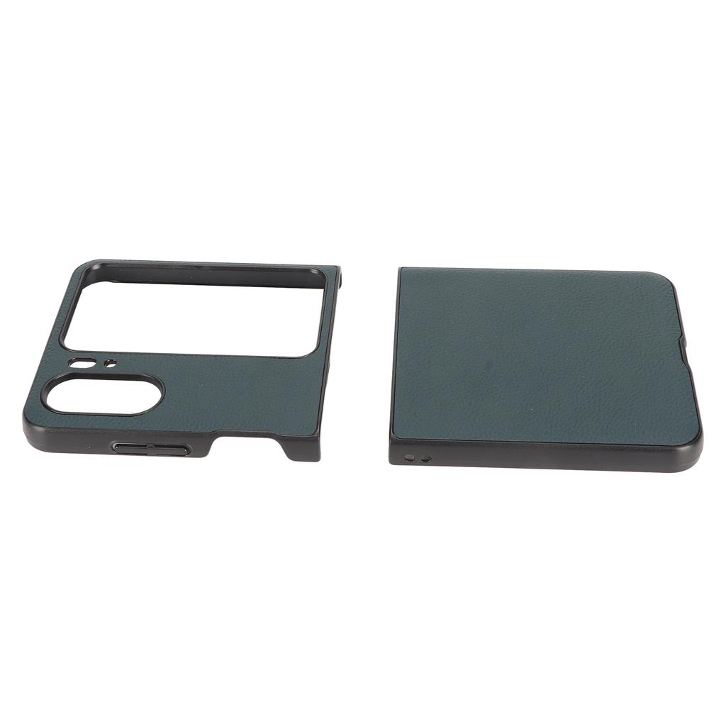Case for Folding Phone Premium Genuine Leather Protective Anti Drop Cover for Find N2 Flip Green