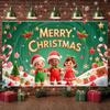 Christmas Party Banner Holly Leaves Merry Christmas Banner Xmas Banner Christmas Ornaments For Family Reunion Home Decor School