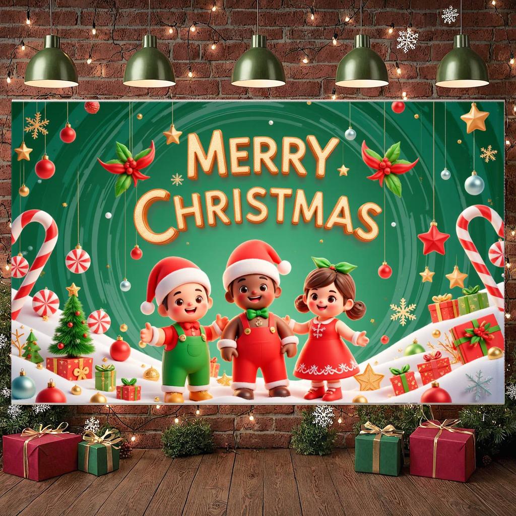 Christmas Party Banner Holly Leaves Merry Christmas Banner Xmas Banner Christmas Ornaments For Family Reunion Home Decor School