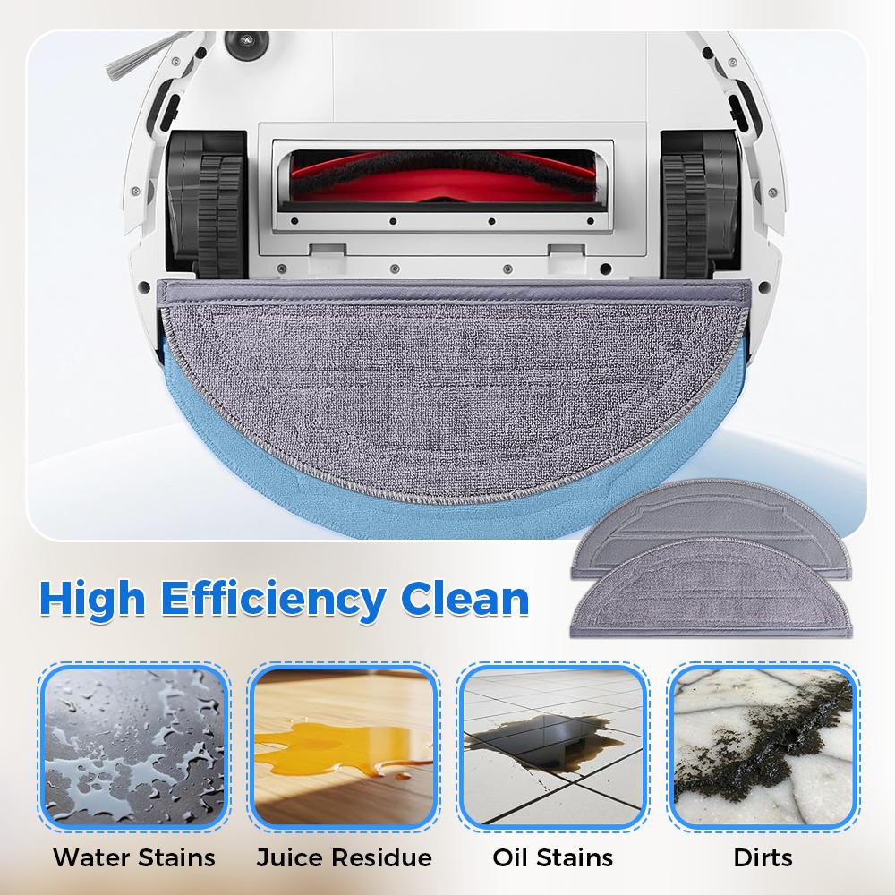 Reusable Mop Pads for Roborock Q10 S5/Q10 S5+ /Q10 VF /Q10 VF+/Q10V /Q10V+ /S8 Pro /S8 Pro+ Washable Mop Cloth Replacement Parts