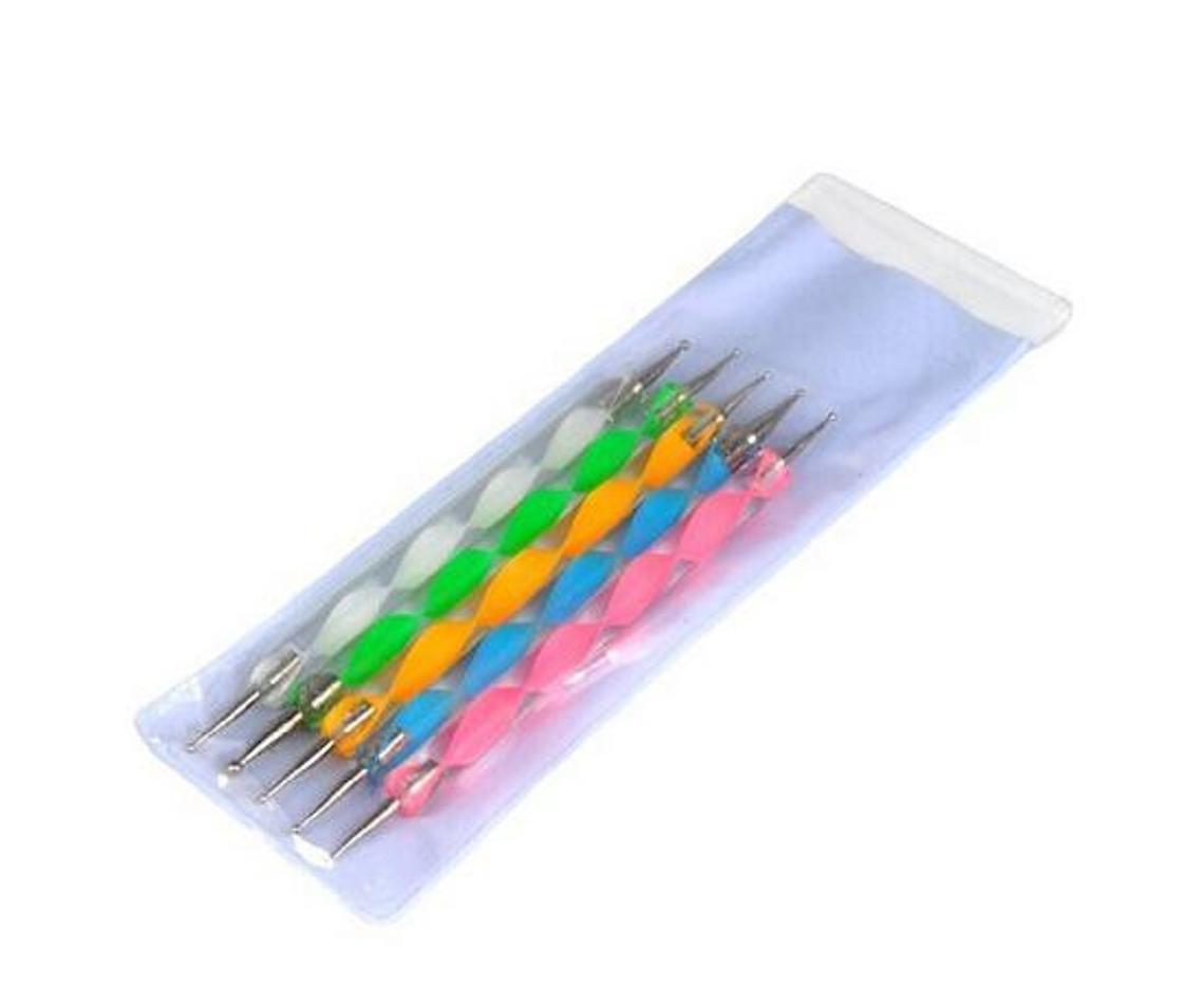 

5Pcs/Set Professional UV Gel Polish Dotting Pen Double-Head Graffiti Painting Pen DIY Christmas Round Dots Manicure Dotting Pen