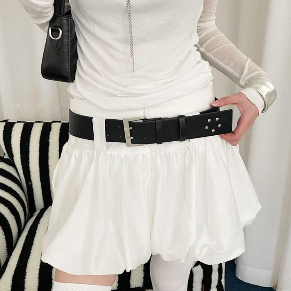 Korean Wide Waist Belt Black White Dress Jeans Belt Ins Style Women's Belt  Streetwear