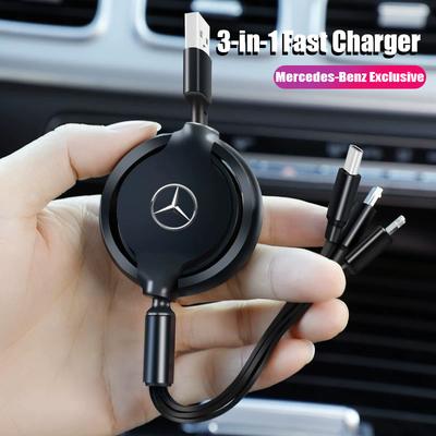 3 In 1 Data Wire USB Type C Fast Charger Accessories For GLC X253 X254 C-Class W205 W206 A-Class W177 GLA E-Class CC1
