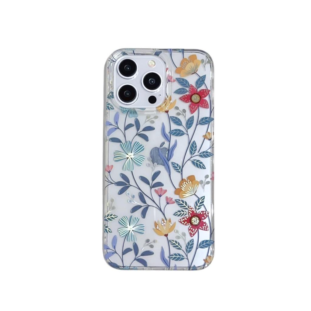 Anti-Fall Transparent Flower Case for iPhone 17 Pro