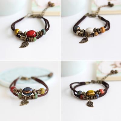 Restoring Ancient High Temperature Glaze Ceramic Handmade Bracelets for Women's Fashion Trinkets
