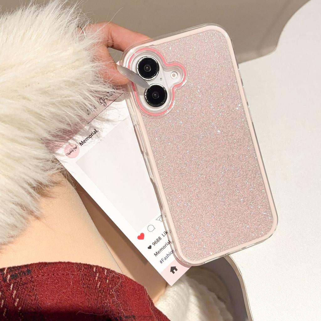 Jelly Two-in-One IMD Glitter Case for iPhone 16 Pro Max Apple 17 Phone Case 15/14 Korean Style Ins