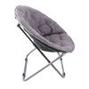 Saucer Chair Metal Frame Gray Comfortable Ergonomics Foldable Cozy Chair for Living Room Gift