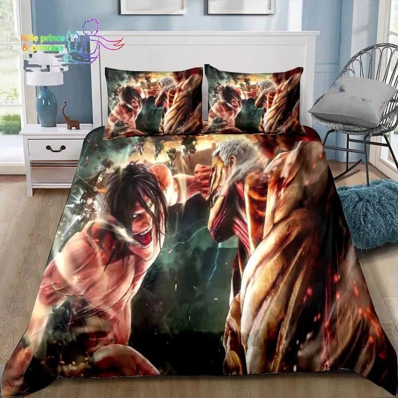 Anime Attack On Titan 3D Print Bedding Set Single Twin Full Queen King Size Bed Set Adult Kid Bedroom Bedding Gift