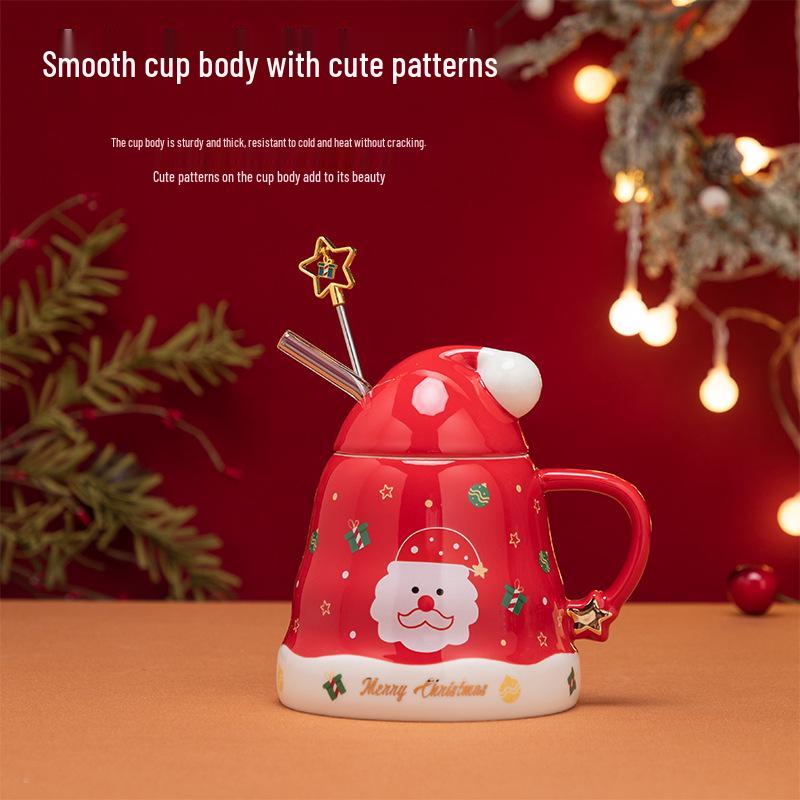 Set cadou cană de Crăciun ceramică creativă pentru cupluri și fete