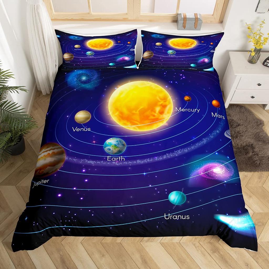 Galakse Planet Trykt Dynetrekk Univers Dekor Sengetøy Dynetrekk Solsystem Ytre Rom Tenåring Barn Gutter 3D Astronomi Tema