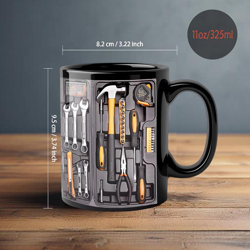 Ultimátní hrnek mechanika, 11oz keramický hrnek na kávu ve tvaru mechanické bedny na nářadí k narozeninám, Vánocům, Díkůvzdání, výročí