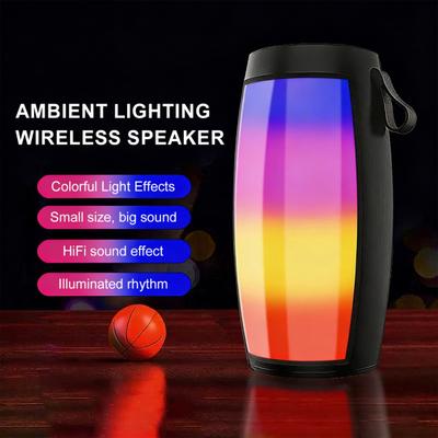 Mini kabelloser Bluetooth-kompatibler Lautsprecher mit farbiger LED-Beleuchtung, unterstützt USB-Stick, TF-Karte, wasserdichte tragbare Lautsprecherbox