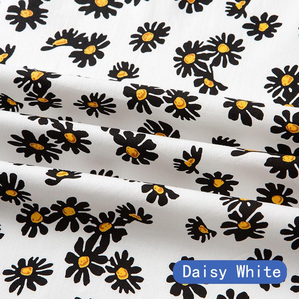 50X150cm Pastoral Daisy Floral Poplin Cotton Fabric DIY Children Costume Cloth Make Bedding Quilting Pillowcase Decoration Home