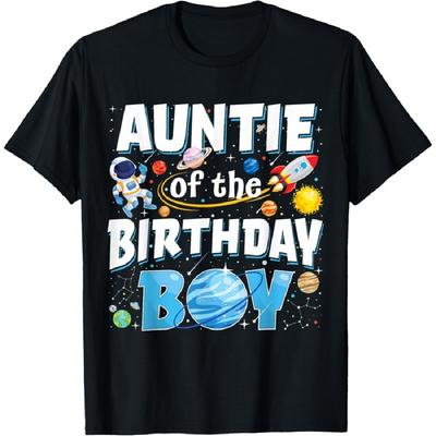 Tante des Geburtstagskindes Astronaut Familie Weltraum Planeten T-Shirt